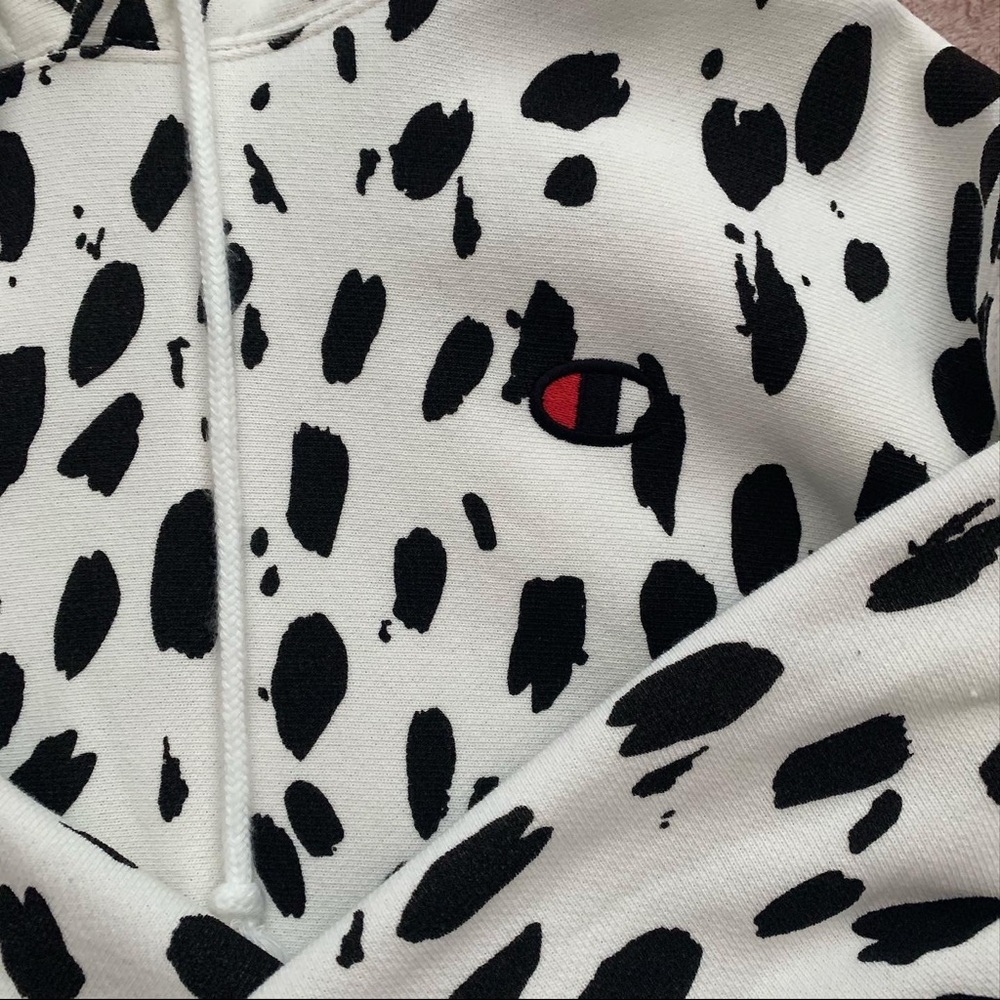 Dalmatian print champion hoodie🖤